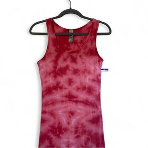 Bohemian Pink Tie Dye Sleeveless Column Maxi Dress Go Couture Size S NWT